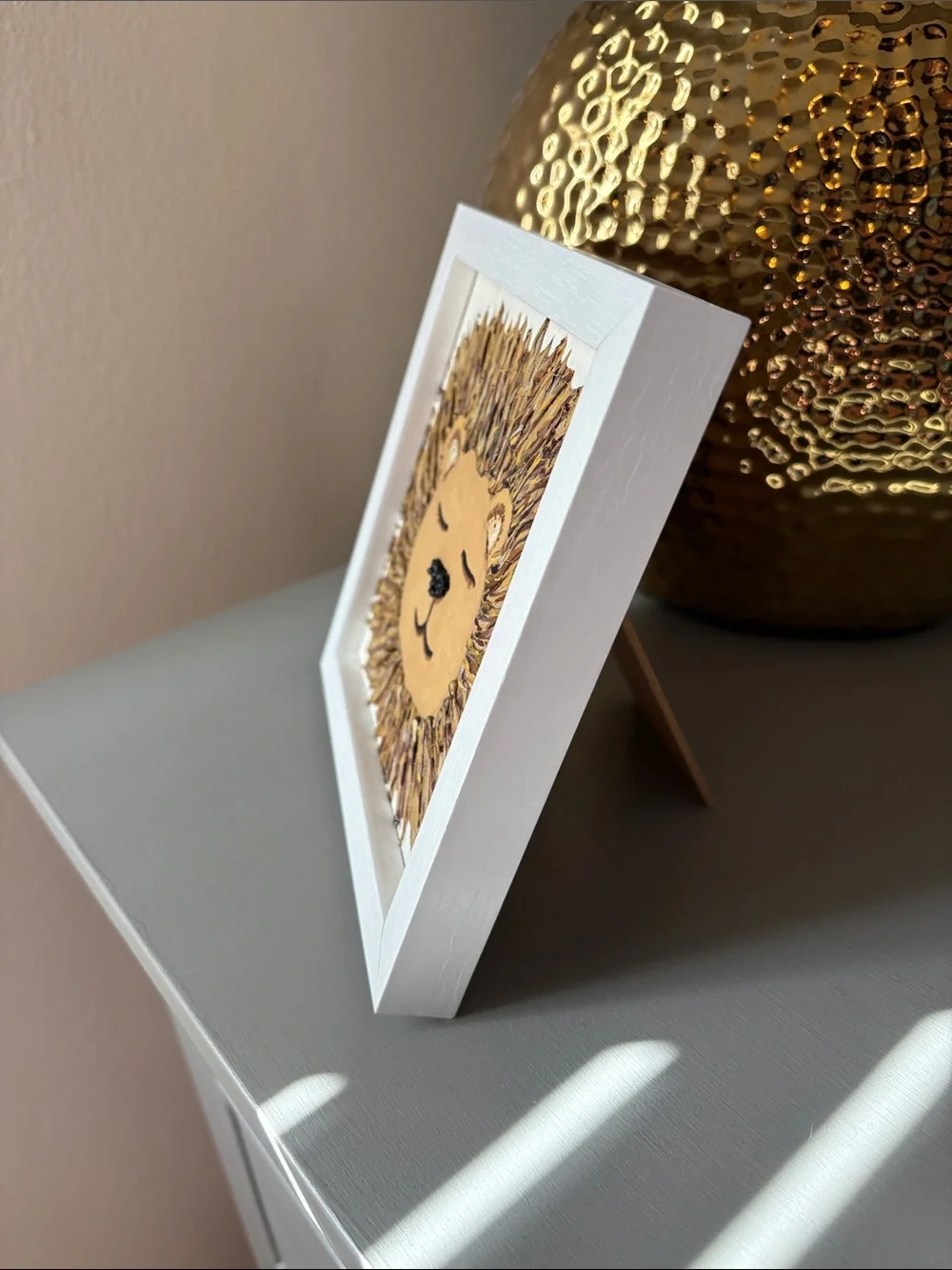 Hand Painted Lion Safari Nursery Framed Wall Art